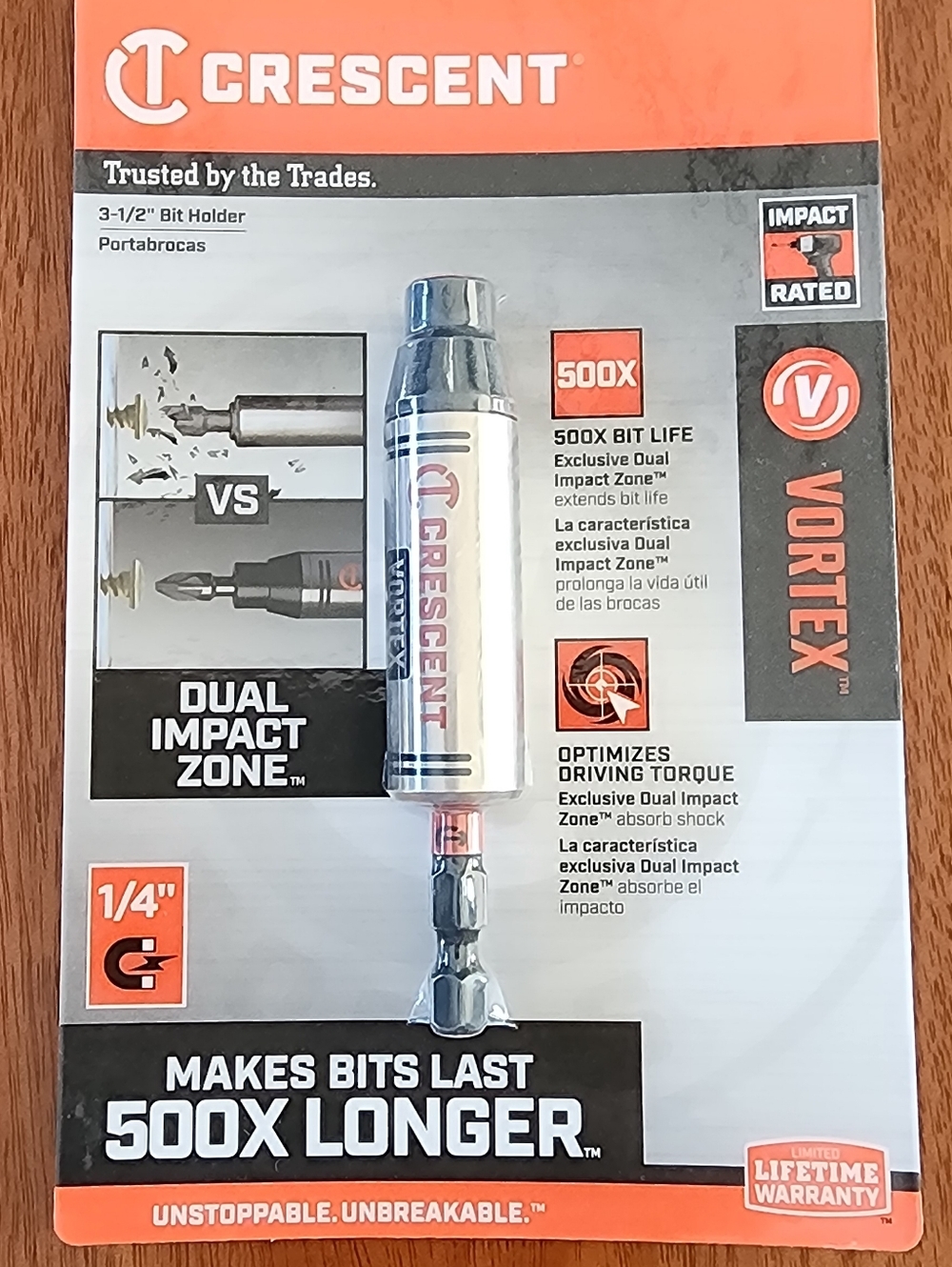 Crescent Vortex 1/4" Magnetic Bit Holder NEW! Extends Life of Power Tool Bits!